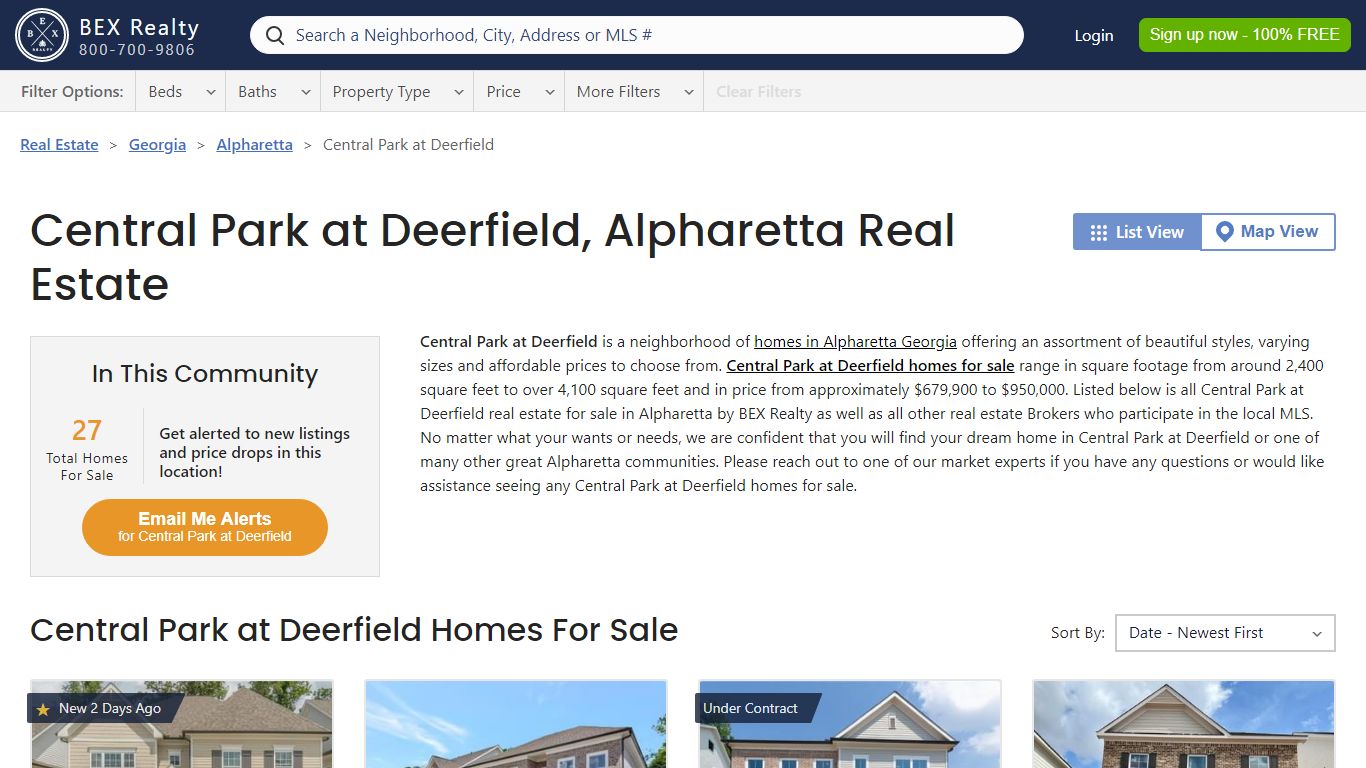 Central Park at Deerfield, Alpharetta Real Estate - BEX Realty